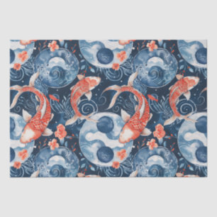 Papel De Seda Peixe Japonês Em Aquarela