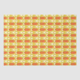 Papel De Seda Peixe moderno do século médio, Tecido amarelo e