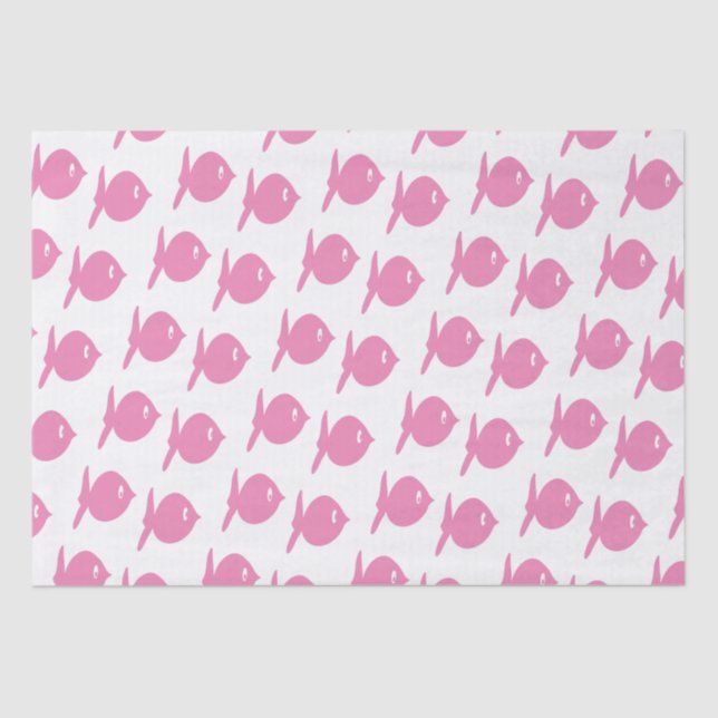 Papel De Seda Peixe Rosa Engraçado (Frente )
