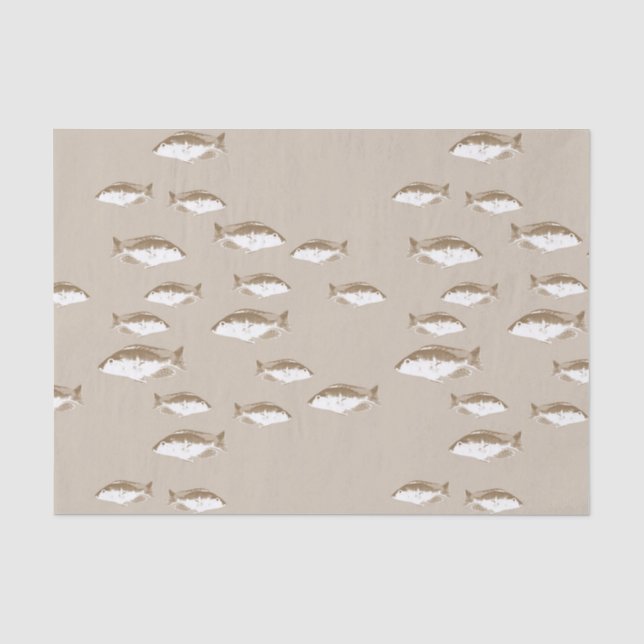 Papel De Seda Peixe Sepia (Frente )