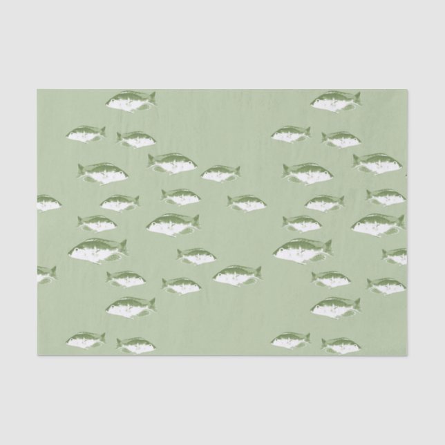 Papel De Seda Peixe verde-azeitona (Frente )