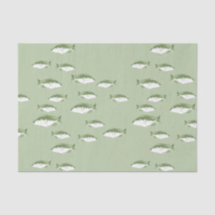 Papel De Seda Peixe verde-oliva