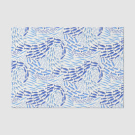 Papel De Seda Peixes Azuis Nadando no Oceano - Claro