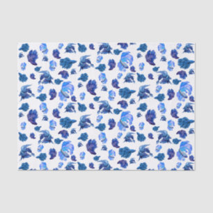 Papel De Seda Peixes de combate do Siamese, de cor azul e branca