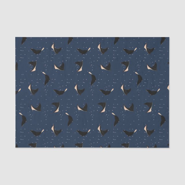 Papel De Seda Peixes De Raios-do-Mar Debaixo-d'água (Frente )