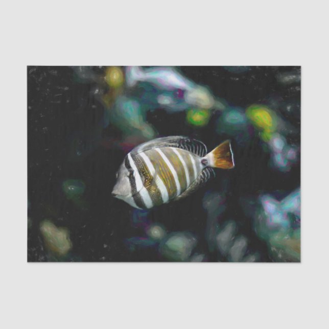 Papel De Seda Peixes Tropicais Submarinos Design Aquáticos (Frente )