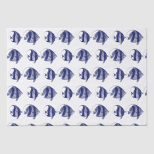Papel De Seda Peixes Tropicais Vintage Que Desenha Azul Estirpad