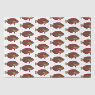 Papel De Seda Peixes Tropicais Vintage Que Desenha Azul Vermelho