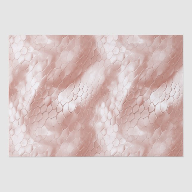 Papel De Seda Pele Cobra branca rosa Dourada (Frente )