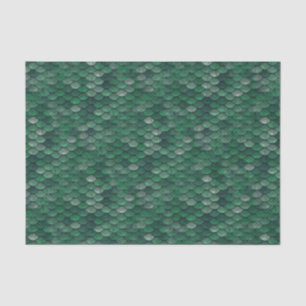 Papel De Seda Pele de cobra do verde esmeralda/escala dragão do
