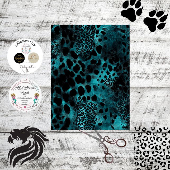Papel De Seda Pele de Tigre Preto para Turquesa (Criador carregado)