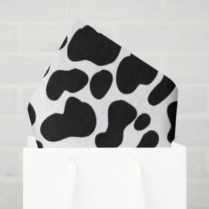 Papel De Seda Pele de Vaca Preta e Branca Padronizada