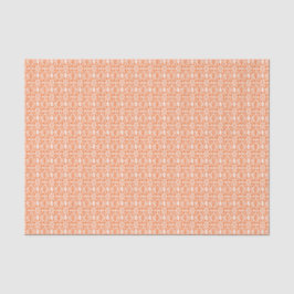 Papel De Seda Pele Laranja Com Padrão De Lace De Crochet Branco