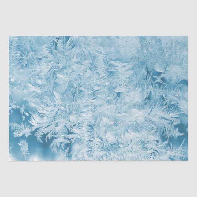 Papel De Seda penas azuis abstratas e flocos de neve (Frente )