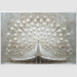 Papel De Seda Penas Brancas de Pavão Despelidas
