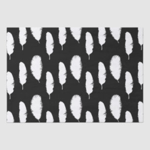Papel De Seda Penas brancas e pretas