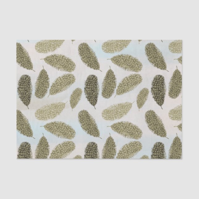 Papel De Seda Penas de Aquarela Douradas (Frente )