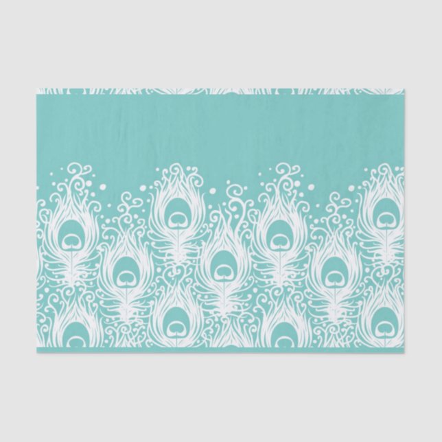 Papel De Seda Penas de pavão mole (Frente )