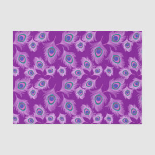 Papel De Seda Penas do pavão da orquídea no roxo Amethyst