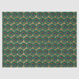 Papel De Seda Penas dos Olhos de Peacock em Tan