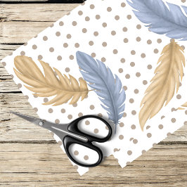 Papel De Seda penas e bolinhas