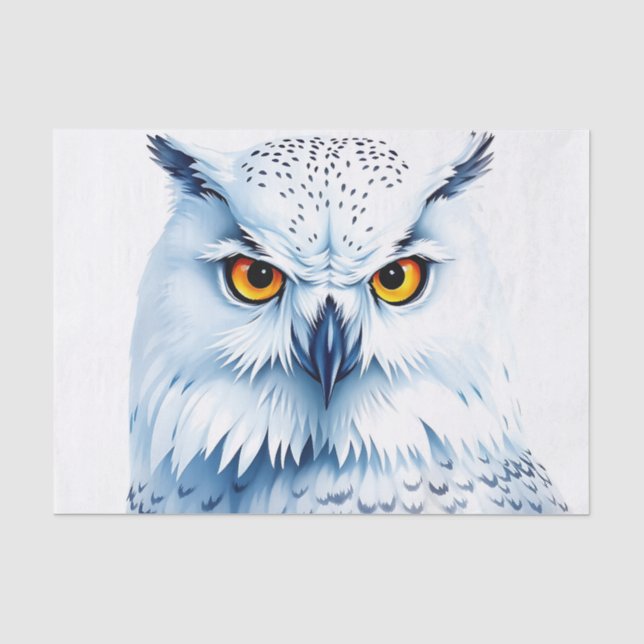 Papel De Seda Penas Pormenorizadas de Snowy Owl (Frente )