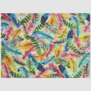 Papel De Seda Penas tribais com lente de lama