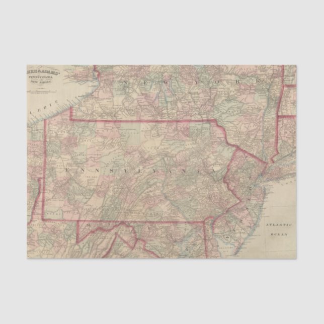 Papel De Seda Pensilvânia e New-jersey (Frente )