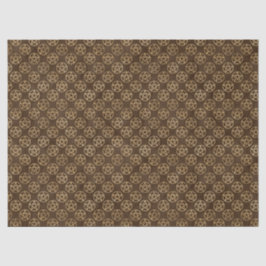 Papel De Seda Pentáculos Dourados em castanho