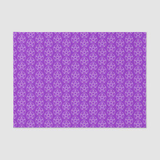 Papel De Seda Pentagrama branco em roxo