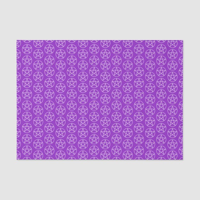 Papel De Seda Pentagrama Branco no Roxo (Frente )