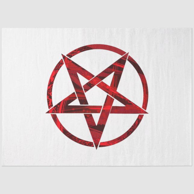 Papel De Seda Pentagrama do diabo vermelho (Frente )