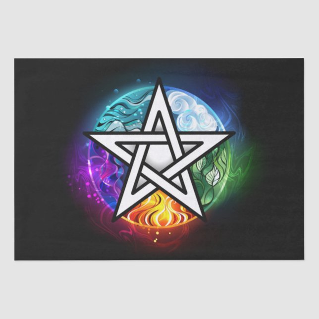 Papel De Seda Pentagrama do Wiccan (Frente )