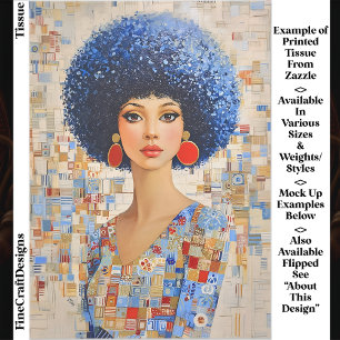 Papel De Seda Penteado Afro Inspirado nos Anos 1970 Mulher EC6L 