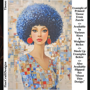 Papel De Seda Penteado Afro Inspirado nos Anos 1970 Mulher EC6R 
