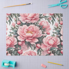 Papel De Seda Peônia Rosa