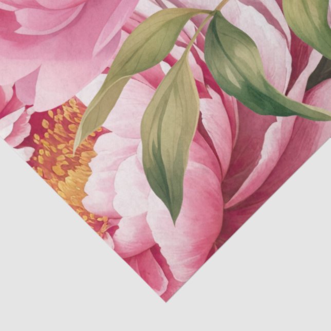 Papel De Seda Peônia Rosa  (Detalhes)