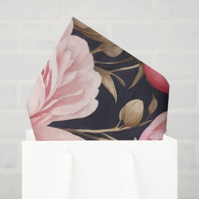 Papel De Seda Peônia Rosa  (Sacola de presentes)