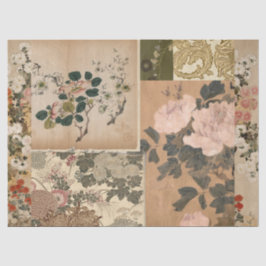 Papel De Seda Peônias cor-de-rosa e arte Rosa antiga