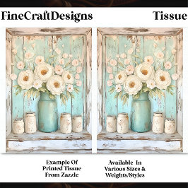 Papel De Seda Peônias de Creme chique, Aqua Jug DV5B Decoupage