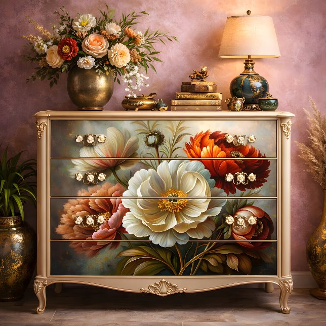 Papel De Seda Peônias de Outono Decoupage (Autumn Peonies Decoupage Tissue Paper)