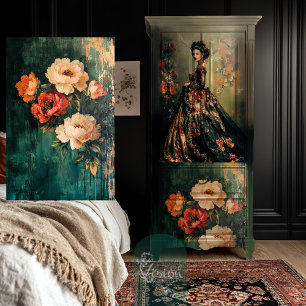 Papel De Seda Peonias Florais, Realismo Abstrato Malhado Pintado