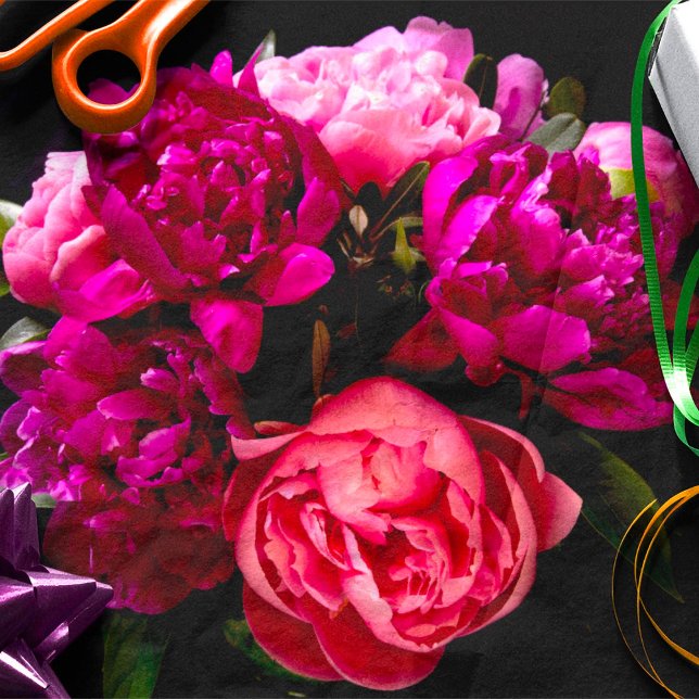 Papel De Seda Peônias Rosa e Roxo Dramáticas (Criador carregado)