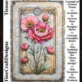 Papel De Seda Peônias Rosa Vintage Romântico Decoupage DA1R