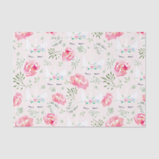 Papel De Seda Peonie Unicorn aquarela rosa