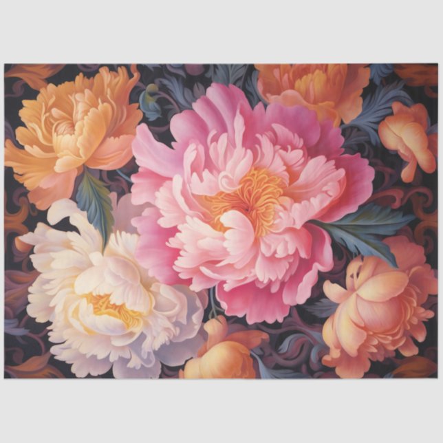 Papel De Seda Peonies Series Design 14 (Frente )