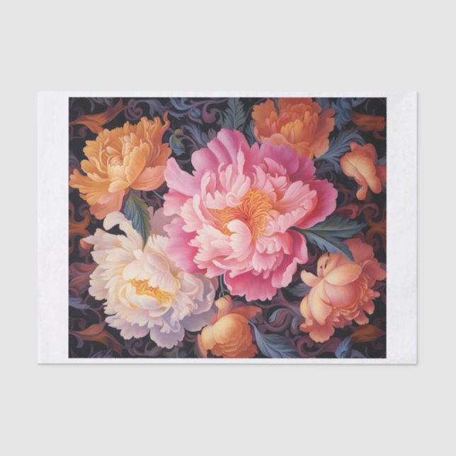 Papel De Seda Peony Art for Decoupage (Frente )
