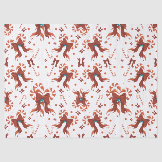 Papel De Seda Peppermint Charm Wrapping Paper (Frente )