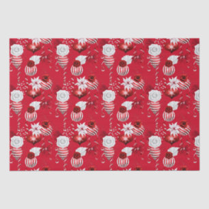 Papel De Seda Peppermint de Natal   Fita Floral para Enfeite