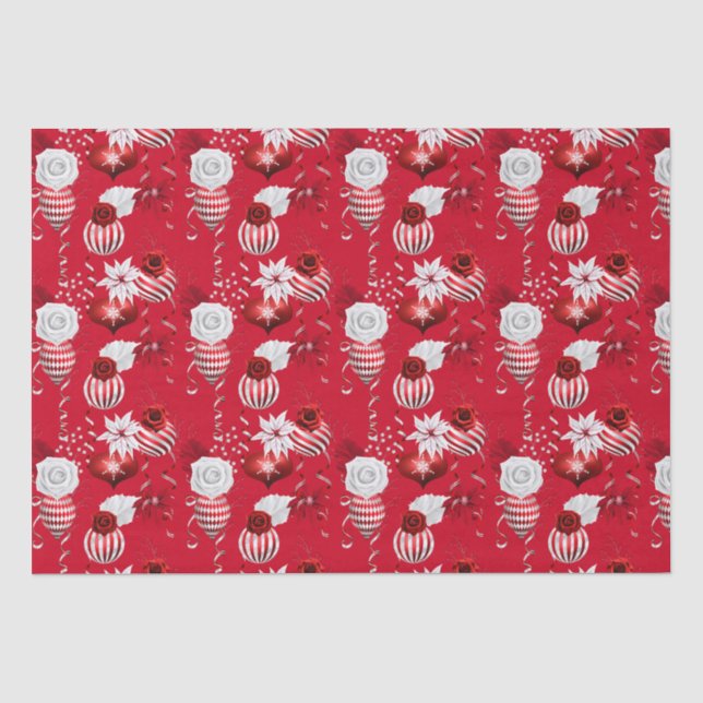 Papel De Seda Peppermint de Natal | Fita Floral para Enfeite (Frente )